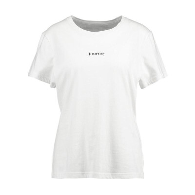 

Tissbely Cotton Journey Letter Print T-Shirt Women Easy to Collocation O Neck Short Sleeve Black White Orange Tee Tops