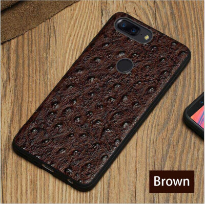 

Genuine Leather Phone Case For Oneplus 5 5T Ostrich Texture Back Cover