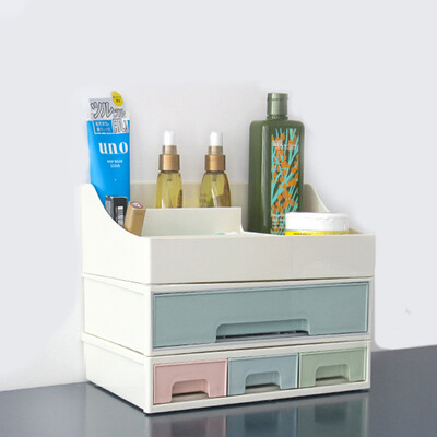 

Maybelline colorful jewelry cosmetics skin care desktop storage box three-layer combination plastic drawer dressing table storage box
