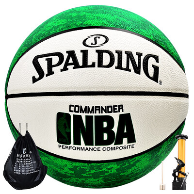 

Spalding Spalding Green PU Leather Basketball Commander Indoor&Outdoor Competition Blue Ball 74-936Y
