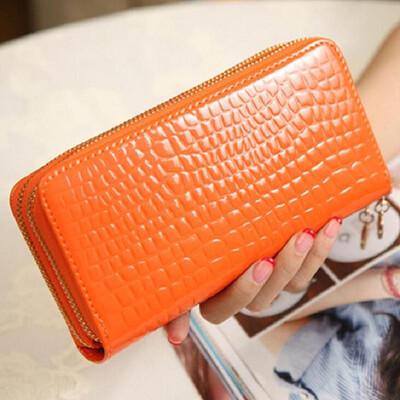 

2018 High Quality Black Purse Women Leather Purses Wallets Luxury Brand Wallet Double Zipper Day Clutch Coin Card Bag LB203