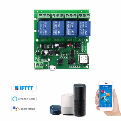 

Sonoff Smart Remote Control Wireless Switch Universal Module 4ch DC 5V 12V 32V Wifi Switch Timer Phone APP Remote Control Support