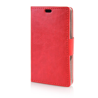 

MOONCASE Leather Side Flip Wallet Card Slot Pouch Stand Shell Back ЧЕХОЛ ДЛЯ Microsoft Lumia 435 Red