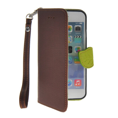 

MOONCASE Litch Skin Leather Side Flip Wallet Card Slot Pouch Stand Shell Back ЧЕХОЛ ДЛЯ Apple iPhone 6 ( 4.7 inch ) Brown