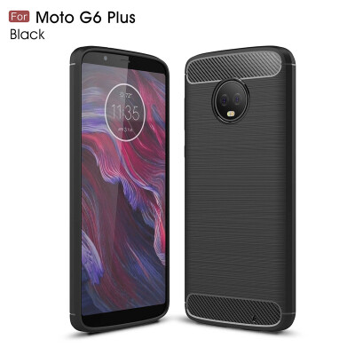 

Goowiiz Phone Case For Motorola Moto G6G6 Plus Fashion Slim Carbon Fiber TPU Soft Silicone Prevent falling