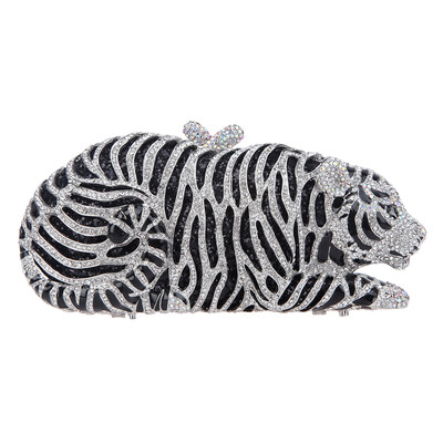 

Fawziya Tiger Clutch Purse Bling Rhinestone Clutch Evening Bag