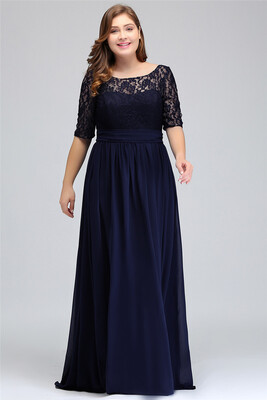 

Long Evening Lace Dress A-line Chiffon Party Gown Formal Party Lace Dresses Mother Of The Bride Gown Plus Size Dress