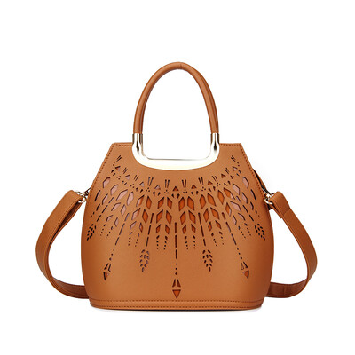 

New Realer Brand Women Hollow Out Handbag Designer Handbags High Quality PU Leather Black Tote Bag Ladies Shoulder Bags