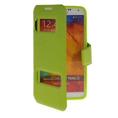 

MOONCASE View Window Leather Side Flip Pouch Stand Shell Back ЧЕХОЛ ДЛЯ Samsung Galaxy Note 3 N9000 Green