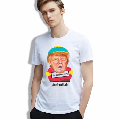 

Men T Shirt USA Funny Donald Trump Ulzzang Pop Culture tees Parody Character Cotton O Neck Clothing