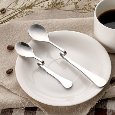 

2pcs Creative Stainless steel coffee spoon Seasoning ladle Spoons twisting hanging cup teaspoon for drinking Kitchen accessories