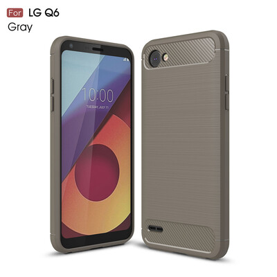 

Goowiiz Phone Case For LG Q6Q6 Plus Fashion Slim Carbon Fiber TPU Soft Silicone Prevent falling