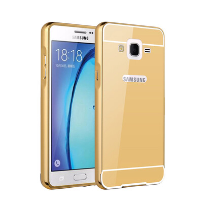

MOONCASE Plating Metal Frame Edge Mirror Back Protective Shell 2 in 1 Thin Case Cover for Samsung Galaxy ON5/G5500