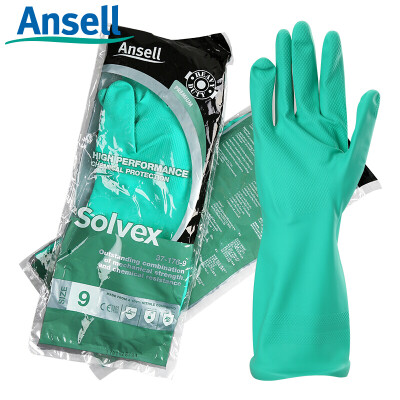 

Ansell ansell nitrile anti-chemical gloves chemical treatment acid&alkali resistant solvent anti-skid oil industrial labor protection waterproof gloves 37-176 8 yards