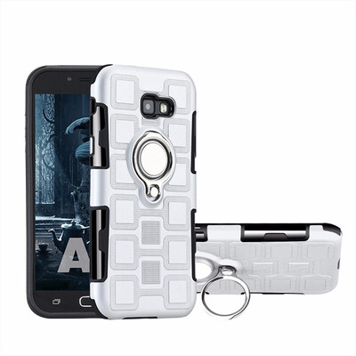 

SHS Phone Case For Samsung Galaxy A3 2017A5 2017A7 2017 Luxury Armor Ring Bracket Silicon TPU Lattice texture