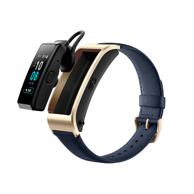 

Huawei bracelet B5 Bluetooth headset smart bracelet heart rate monitoring color screen touch pressure monitoring Android IOS universal sports bracelet Business Edition quiet blue