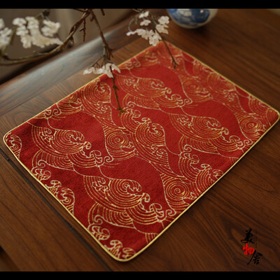 

Freeshipping Wine Red Wave European Luxury Heat Insulation Dining Table Placemat Disc Bowl Coaster Waterproof Slip-resistant Mat