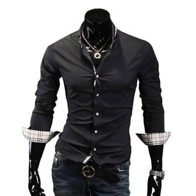 

CT&HF Men Leisure Silm Shirt Spring Temperament Elegant Contracted Tops Korea Fashion Personality Handsome Lapels Shirt
