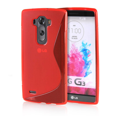 

MOONCASE  - Line Soft Flexible Silicone Gel TPU Skin Shell Back Case Cover for LG G Flex 2 Red