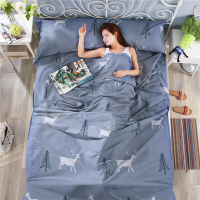 

Wutong Anan travel sleeping bag outdoor travel cotton sanitary sheets portable hotel hotel anti-dirty dirty sleeping bag liner single widened elk forest 120230