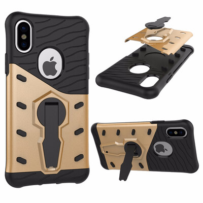 

Goowiiz Phone Case For Iphone 78X Luxury Armor TPUPC Silicone Hard Bracket Prevent falling