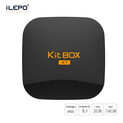 

ILEPO Kit BOX Android TV Box DDR3 2GB 16GB 1000 M LAN 2.4G / 5G WiFi Bluetooth 4.0 4 K HD Amlogic S905 Quad Core H.265TV