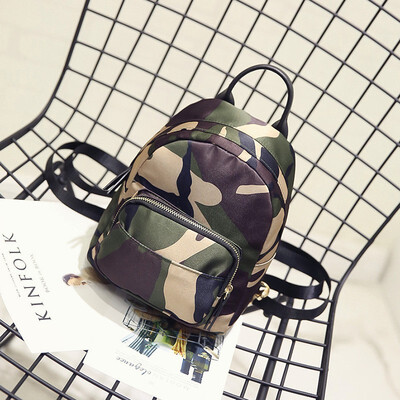 

2018 Summer New Camouflage Mini Nylon Backpack for Women or Girls Female Student Korean Version of The Campus Small Rucksack