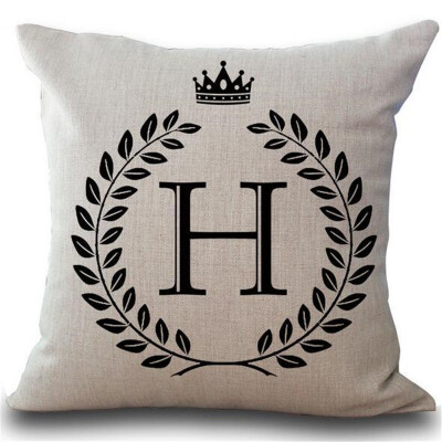 

Cntomlv 1Pcs Crown Letter 4545cm Cotton Linen Throw Pillow Cushion Cover Car Home Decoration Sofa Decor Decorative Pillowcase