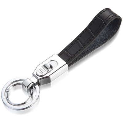 

Authentic zobo car key chain push plate opening portable child double key ring leather key rope car accessories birthday gift ZB-936 black