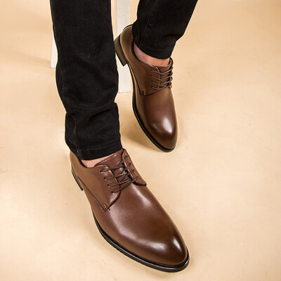 

British-style men business dress shoes pointed leather shoes