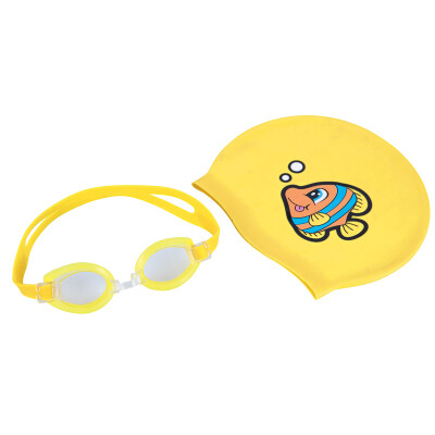 

Bestway youth combination swimming suit swimming goggles cartoon silicone swimming cap for children 3-6 years old 26026 yellow