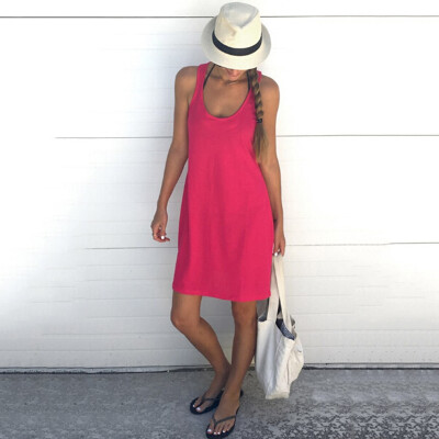 

Womens Knee-Length Tank Top Dress