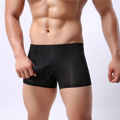 

Men Lace Jacquard Weave Boxer Elephant&39s Trunk Underpants Sexy Underwear