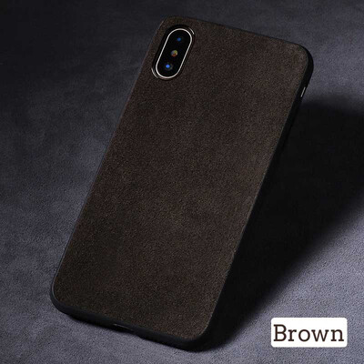 

Genuine Leather Phone Case For iPhone X Suede leather Back Cover For 6 6S 7 8 Plus Cases
