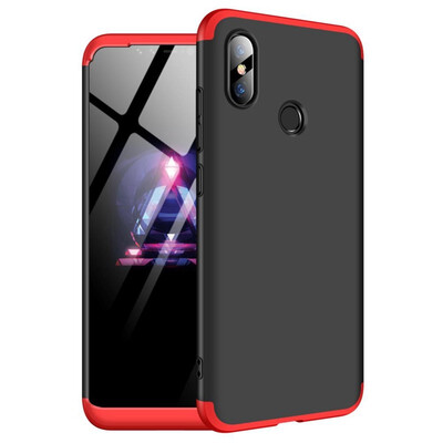 

MOONCASE Three-parts structure design Full Protection Hard Plastic Combination Case for Xiaomi Mi 8 SE Black Red