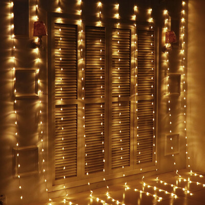 

JULELYS 3M x 3M 320 Bulbs LED Waterfall Curtain String Lights Outdoor Christmas Garland Lights Decoration For Wedding Holiday