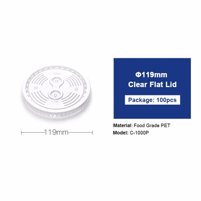 

OTOR 100pcs Disposable PETPP Plastic Lid for Cup&Bowl Hot Cold Drink Milk Tea Cup Switch Cover