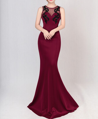 

Sequined embroidered Beading Evening Dresses Mermaid Long Formal Prom Party Dress 2018 New Style