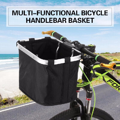 

Lixada Aluminum Frame Bike Handlebar Baket Front Basket Folding & Removable Bike Basket Pet Cat Dog Carrier Bag