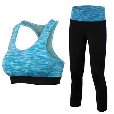

Yoga Set Workout Sport Suit Compression Tights Bra Running Tracksuit For Girls