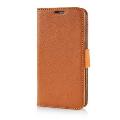 

MOONCASE Litch Skin Leather Side Flip Wallet Card Slot Pouch Stand Case Cover for Samsung Galaxy S6 Brown