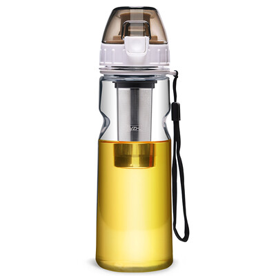 

Jingdong supermarket green beads lvzhu 550ml couple portable leak-proof travel movement filter readily plastic glass PC605 transparent black