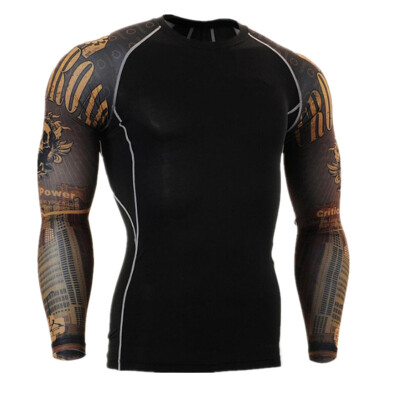 

Mens MMA Fitness T Shirts Fashion 3D Tee Wolf Long Sleeve Compression Shirt Bodybuilding Crossfit Brand Clothing Fitness