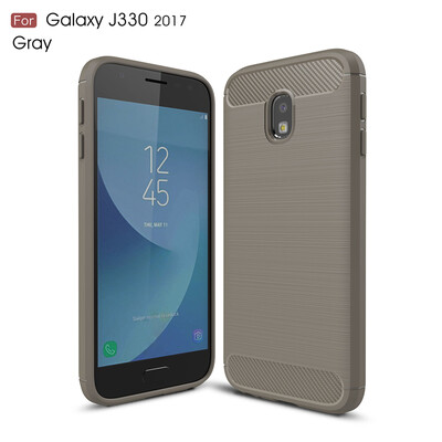

Goowiiz Phone Case For Samsung Galaxy J330J3 Pro 2017J3 2017 European Fashion Slim Carbon Fiber TPU Soft Silicone