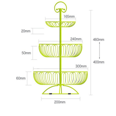 

European style three-layer decorative serving tray fruit basket nutshell snack Containers Tableware Storage Shelf home decor