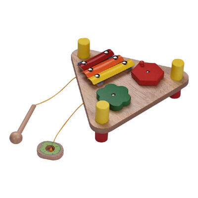 

Multifunctional Wooden Percussion Toy 3 Notes Xylophone Glockenspiel Early Educational Toy Musical Gift for Kids Children