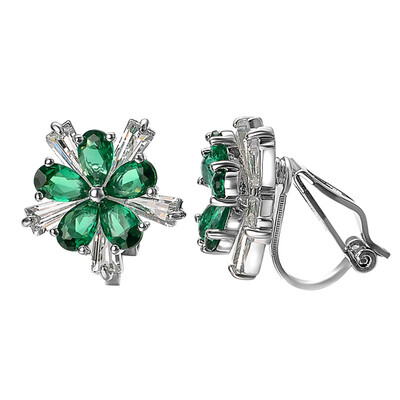 

Yoursfs Clip on Earrings For Women CZ Flower Clip Earrings For Party Wedding