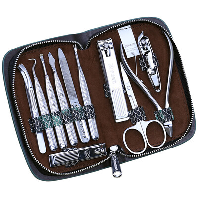 

Jinda Rimei nail clipper set nail scissors stainless steel pedicure knife nail clip repair capacity combination 11 pieces LP77055