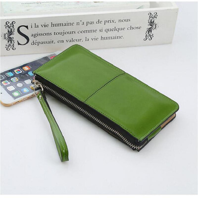 

Women Wallets Candy Oil Leather Wallet Long Design Day Clutch Casual Lady Cash Purse Women Hand Bag Carteira Feminina LB226