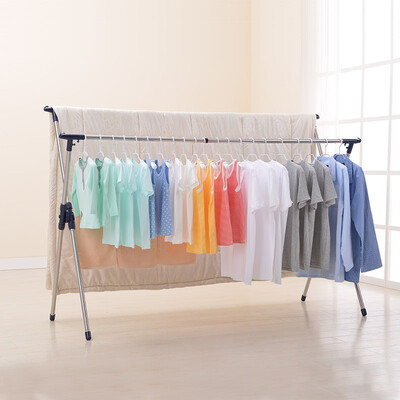 

Newly new drying rack stainless steel X-shaped double-bar balcony floor folding telescopic clothes rack retractable 12 meters to 2 meters RYX-02-019A